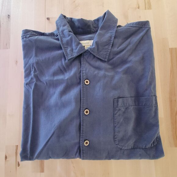 Joseph & Feiss Men's 100% Silk Shirt Button-Up Short Sleeve Blue XXL Vacation - Picture 6 of 13